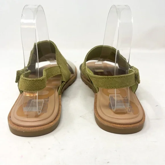 Sorel Ella II Slingback Sandals Olive Shade Genuine Leather Open Toe Shoes Sz 9 - Picture 5 of 8